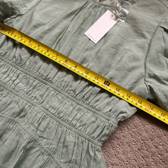 Moon River Sage Green Puff Sleeve Midi Dress Women’s Size S NWT - Picture 15 of 16
